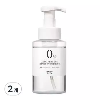 Happy Bath Zero Percent Hypoallergenic Bubble Hand Wash Unscented, 2 units, 300ml