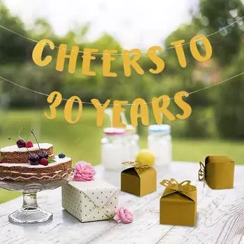 Happy Birthday Hanging Flag Banner Cheers To 30 40th Flag Bunting Garland Banner Birthday Party Decor Adults Home Party Supplies 40th