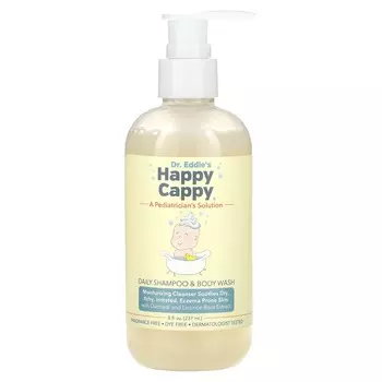 Happy Cappy, ежедневный шампунь и гель для душа, без отдушек, 8 жидких унций (237 мл)