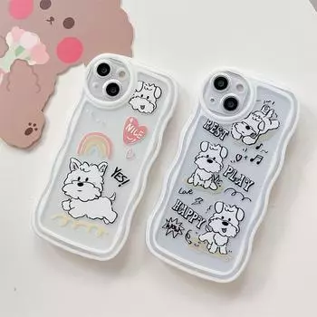 Happy Dog Series Pattern Мягкий чехол из ТПУ Модный чехол для телефона для iPhone Samsung Vivo Xiaomi Oppo vivo Y200 оранжевый