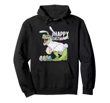 Happy Eastrawr T Rex динозавр пасхальный кролик яйцо костюм детский толстовка с капюшоном