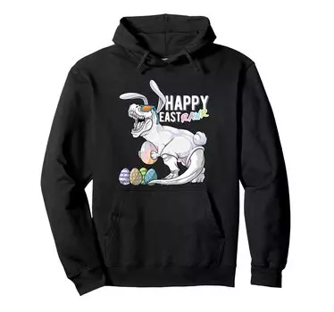 Happy Eastrawr T Rex динозавр пасхальный кролик яйцо костюм детский толстовка с капюшоном