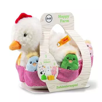 Happy Farm Jeu Les Nombres Steiff- ducatif « J Apprends » Peluche, 241208, Белый/Многоцветный