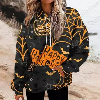 Happy Halloween 3D Print Hoodie Women Fashion Oversize Hoodies Women Sweats Halloween Hoodie Sweatshirt Women Sports Suits Coat S