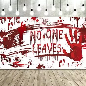 Happy Halloween Banner Bloody Bat Pumpkin Ghost Print Party Backdrop Hanging Banner Halloween Party Scary Decoration For Home фиолетовый