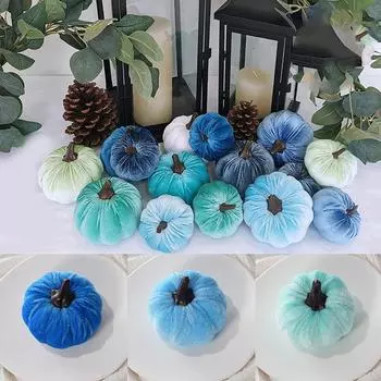 Happy Helloween Party Красочная ткань Тыква Моделирование Фланель Тыква Украшение Хэллоуин 5.5cm