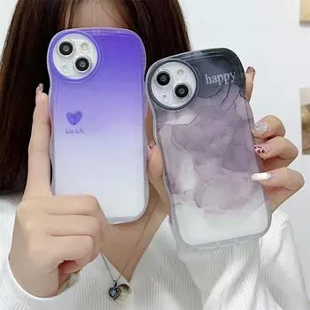 Happy Marble Purple Lucky Love Pattern Мягкий корпус из ТПУ Модный чехол для телефона для iPhone Samsung Vivo Xiaomi Oppo vivo Y200 чёрный