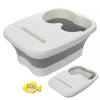 Happy mono Footbath Footbath Foam Footbath Footbath Ванна для ног с термометром для складывания воды В комплекте Ведро, Ванна, Ведро, Ванночка для ног, белый