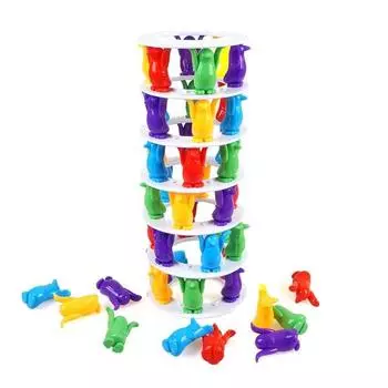 Happy Play Penguin Tower Penguin Stacking Board Game, разноцветная настольная игра, 1 предмет, корейские детские товары