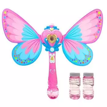 Happy Play Soap Bubbles Автоматический пузырьковый пистолет Бабочка Волшебная палочка + жидкость для пузырьков 50 мл x 2 шт., Разные цвета, 1 комплект популярных корейских игрушек