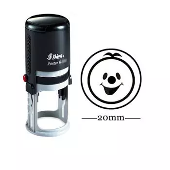 HAPPY SMILEY Круглый самообувной детский штамп учителя персонализированный на заказ блестящий 20 мм мини резиновый Impression Area: 20 mm чёрный