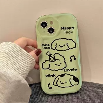 Happy Wink Puppy iPhone Case: Creative and Fun for 11/14/15/16 Pro/12 Mini All-Inclusive