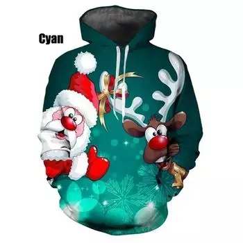 Happy Xmas Графические толстовки 3D Кошмар перед Рождеством Печать толстовка Дети Hipster Толстовки Женщины 2k Harajuku Одежда Топ S