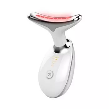 Happybye Гальванический массажер для лица и шеи Гуаша с лифтингом, высокочастотный EMS-аппарат для красоты кожи ES-1081, белый, 1 шт.