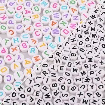 HappyHome Beads Alphabet Round 7mm Set of 400 Accessories Parts Handmade Bracelet Handmade Accessories Crafts DIY