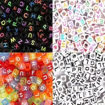 HappyHome Бусины Алфавит Аксессуары Части Браслет ручной работы Аксессуары ручной работы Поделки Сделай сам 6 мм типы кубиков 800 (4 шт)