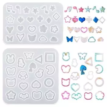 HappyHome форма из смолы силиконовая форма набор сережек для сережек сердце нота бабочка лапки формы УФ-смолы