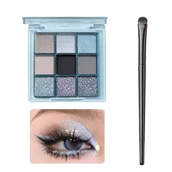 happykau Eyeshadow 9 Eye Eye Shadow Eye Makeup Палитра теней для век с высокой степенью адгезии, Цвета, Палитра, Косметика, Макияж, Блеск, Палитра, Водостойкая,