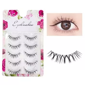 happykau False 5 False Natural Upper Actress Light Daily Handmade False DIY at Home Eyelashs, Пары, Ресницы, Натуральные, Ресницы, Популярные, Короткие,
