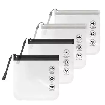 happykau Прозрачный набор жидких прозрачных косметических средств для путешествий Ziplock Liquid не делает водонепроницаемым дорожный чехол для путешествий за рубежом, 4, ручная кладь, сумка,