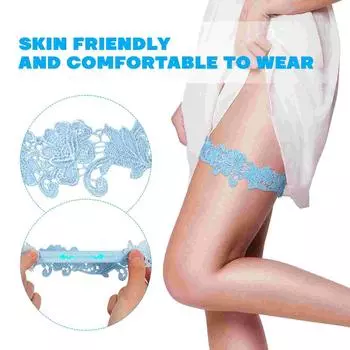 HAPPYYAMI, 2 шт., свадебный комплект, кружевные подвязки, пояс для невесты, женский подарок (Голубое небо) PP