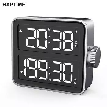 Haptime двойной экран таймер HD светодиодный дисплей с функцией таймера обратного отсчета кухня офис общежитие учебный гаджет чёрный