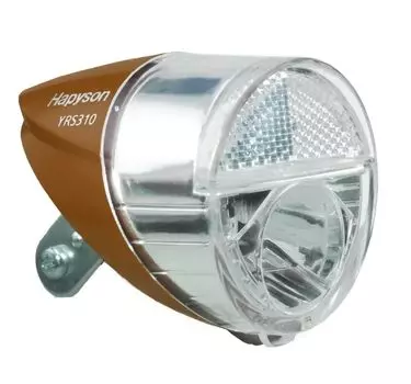 Hapyson Bicycle Automatic Lighting Hub Dynamo Head Foot Light Brown YRS310-T-JA Color
