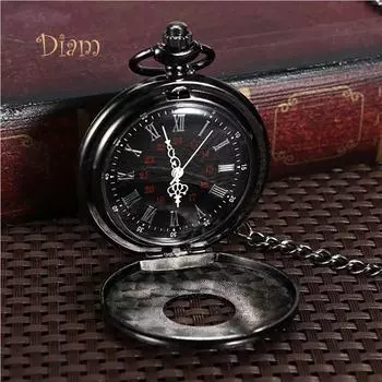 HARA Винтажные кварцевые карманные часы с римскими цифрами в стиле стимпанк и цепочкой в подарок