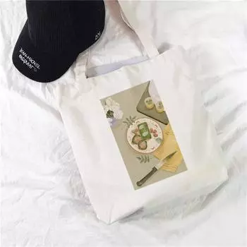 Харадзюку Кавайи Женские сумки для покупок Складные сумки для покупок Дамы Шоппинг Дизайнер Сумки для покупок Сумки для покупок Симпатичные печатные покупки 24*26cm