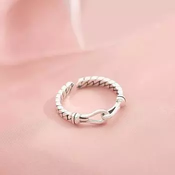 Харадзюку Личность Хип-Хоп Двойная Цепь Суставное Кольцо Открывающее Нишевый Узел Геометрическая Звезда Винтажное Кольцо opening adjustable