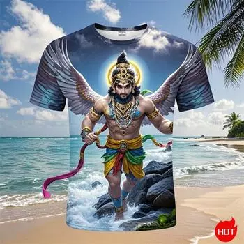 Harajuku 3D Printing индуистская мифологическая фигура Хануман футболка для мужчин и детей мода смешные короткие рукава крутые уличные топы S