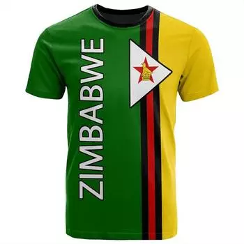 Harajuku 3D Зимбабве Флаг Принт Футболка Для Мужчин Детские Спортивные Футболки Мир И Любовь Унисекс Модные Футболки Мужская Одежда S