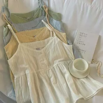 Harajuku элегантные кружевные свободные майки женские летние новые однотонные милые праздничные наряды женские милые короткие повседневные топы без рукавов пляжные L чёрный