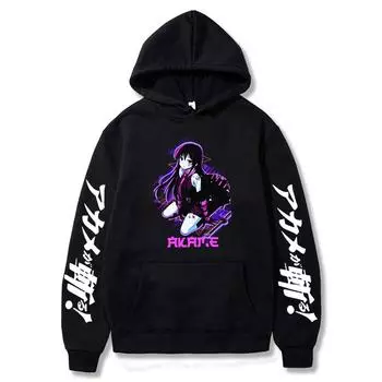 Harajuku аниме Akame Ga KILL толстовки свободные повседневные унисекс модные летние топы с принтом мужские и женские большие корейские толстовки Harajuku 4XL чёрный