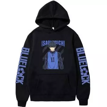 Harajuku Anime Blue Lock Isagi Yoichi Graphic Printed Hooded Men Women Zipper Hoodies Casual Loose Hoody Male Zipper Up Jacket XS белый
