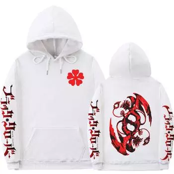 Harajuku Аниме Черный Клевер Asta Cool Графический Печатный Капюшон Для Мужчин И Женщин Манга Толстовки Оверсайз Повседневный Пуловер Мужской Свитшот XS чёрный