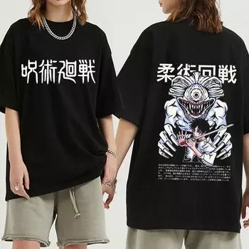 Harajuku аниме дзюдзюцу кайсен юта оккоцу манга футболки с графическим принтом мужские женские хлопковые с короткими рукавами летние футболки уличная одежда большого размера XXXL белый