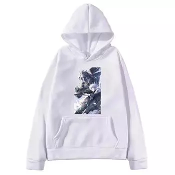 Harajuku Anime Kaiju No. 8 And Ichikawa Reno Graphic Print Hooded Men Women High Quality Hoodies Casual Sweatshirt Male Pullover XS белый