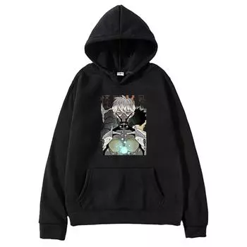 Harajuku Anime Kaiju No. 8 Ichikawa Reno Graphic Printed Hooded Men Women Hoodies Casual Loose Streetwear Unisex Sweatshirt Tops XS чёрный