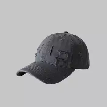 Harajuku baseball cap worn personalized soft top hat solid color simple cap trendy men and women M56-58cm чёрный