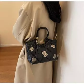 Harajuku черная сумка-мессенджер женская уличная сумка из искусственной кожи женская винтажная модная повседневная сумка через плечо новая