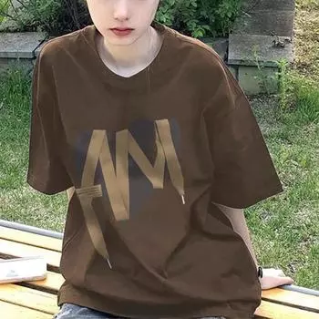 Harajuku графический принт пара топы y2k летняя повседневная футболка большого размера женские футболки из чистого хлопка с короткими рукавами уличная одежда унисекс M