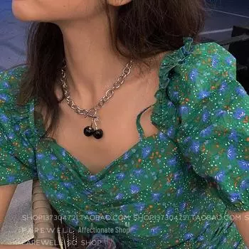 Harajuku Hot Girl Black Cherry Темное колье-чокер cherry necklace чёрный