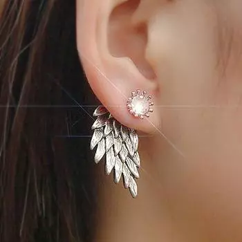 Harajuku Jewelry Wings Stud Серьги для женщин Простой дизайн Хип-хоп серьги Женские уличные аксессуары