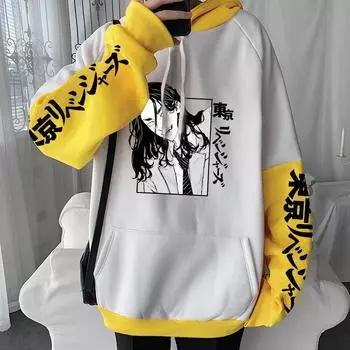 Harajuku Keisuke Baji японское аниме Tokyo Revengers аниме толстовки с капюшоном пуловеры мужские осень зима свободные свитшоты с длинным рукавом XS белый