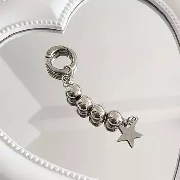 Harajuku Круглые бусины Звезда Брелок Сумка Шарм Подвеска Для Женщин Милый Крутой Тренд Винтаж Эстетические Аксессуары Подарок