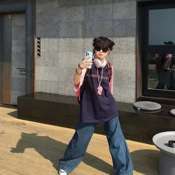 Harajuku лоскутные футболки женские винтажные большие хлопковые футболки с короткими рукавами Y2k повседневная корейская модная женская уличная одежда S