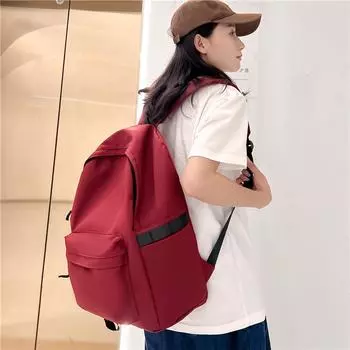 Harajuku однотонный школьный рюкзак для школьников 2024 года, новый мужской и женский рюкзак большой вместимости, дорожная сумка чёрный