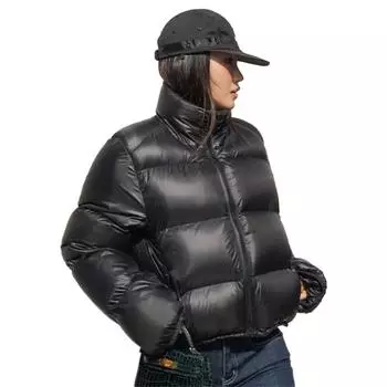 Harajuku Parkas Водонепроницаемая женская зимняя куртка Женское пальто Теплая женская утолщенная короткая хлопковая куртка с воротником-стойкой M чёрный