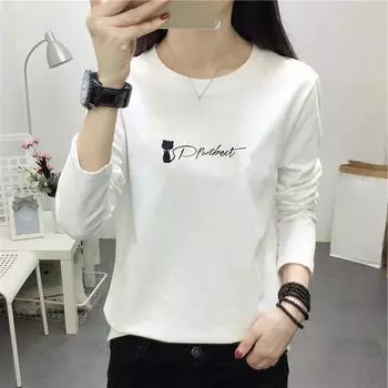 Harajuku повседневная свободная рубашка весна осень мода женские футболки вышитые буквы футболка Femme y2k топы одежда футболка женская уличная одежда M розовый